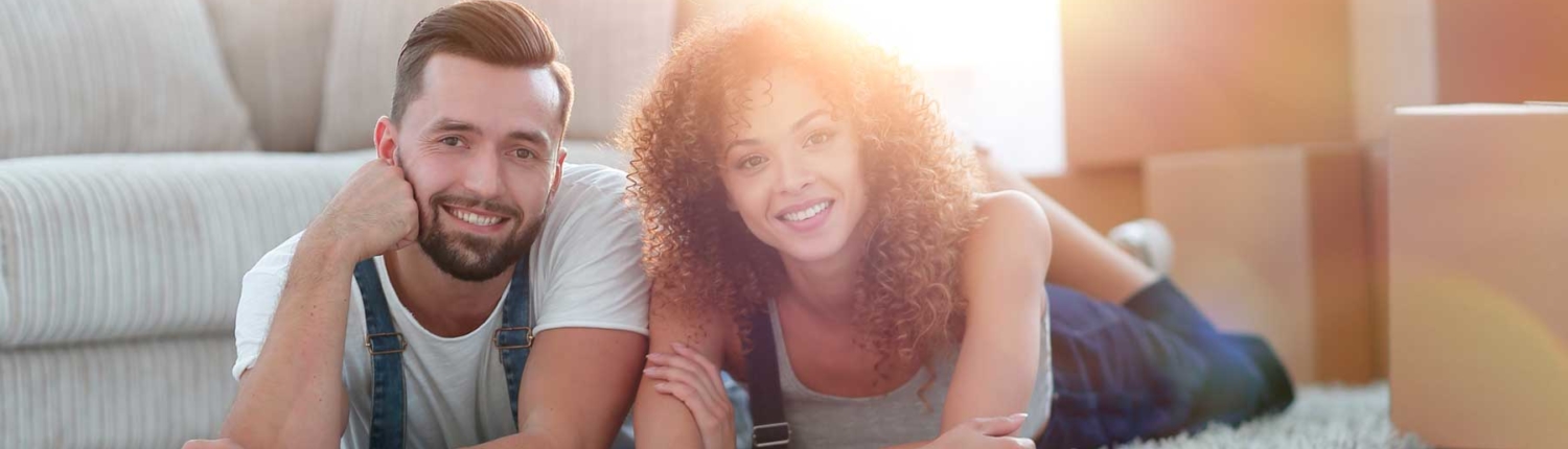 Couple in new home